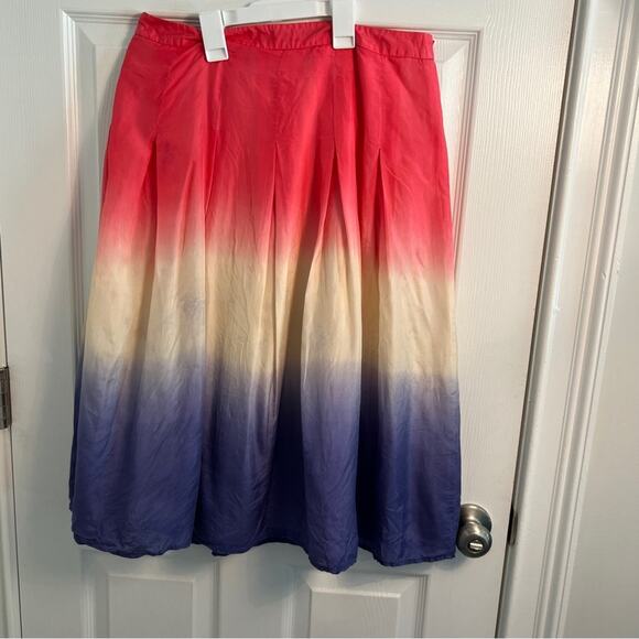 WD NY Silk Skirt Ombré popsicle stick patriot SZ 6 flaw - Picture 4 of 5